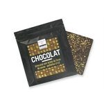 Tablette de chocolat noir éclats de fèves de cacao / paillettes d'or Quai Sud